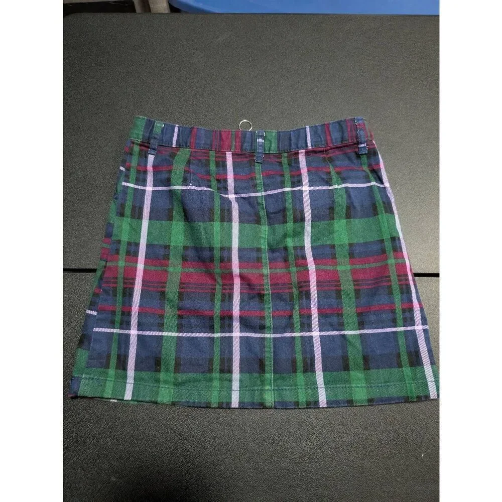 Children's Place Girls Plaid Twill Zip Skirt - blue Kids 12